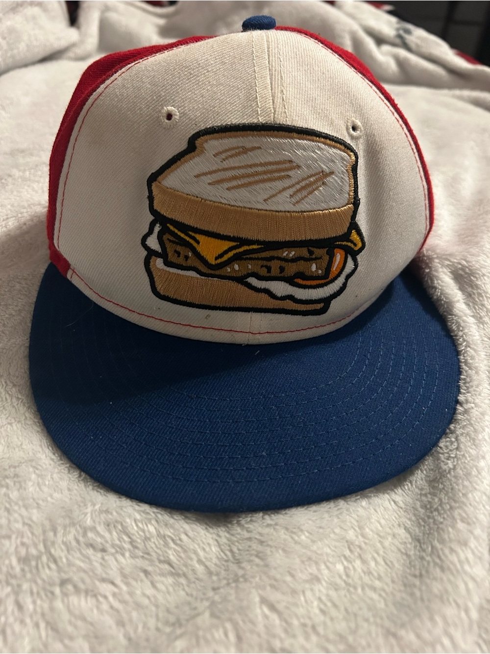 New Era White, Red & Blue Breakfast Sandwich Patch Cap
